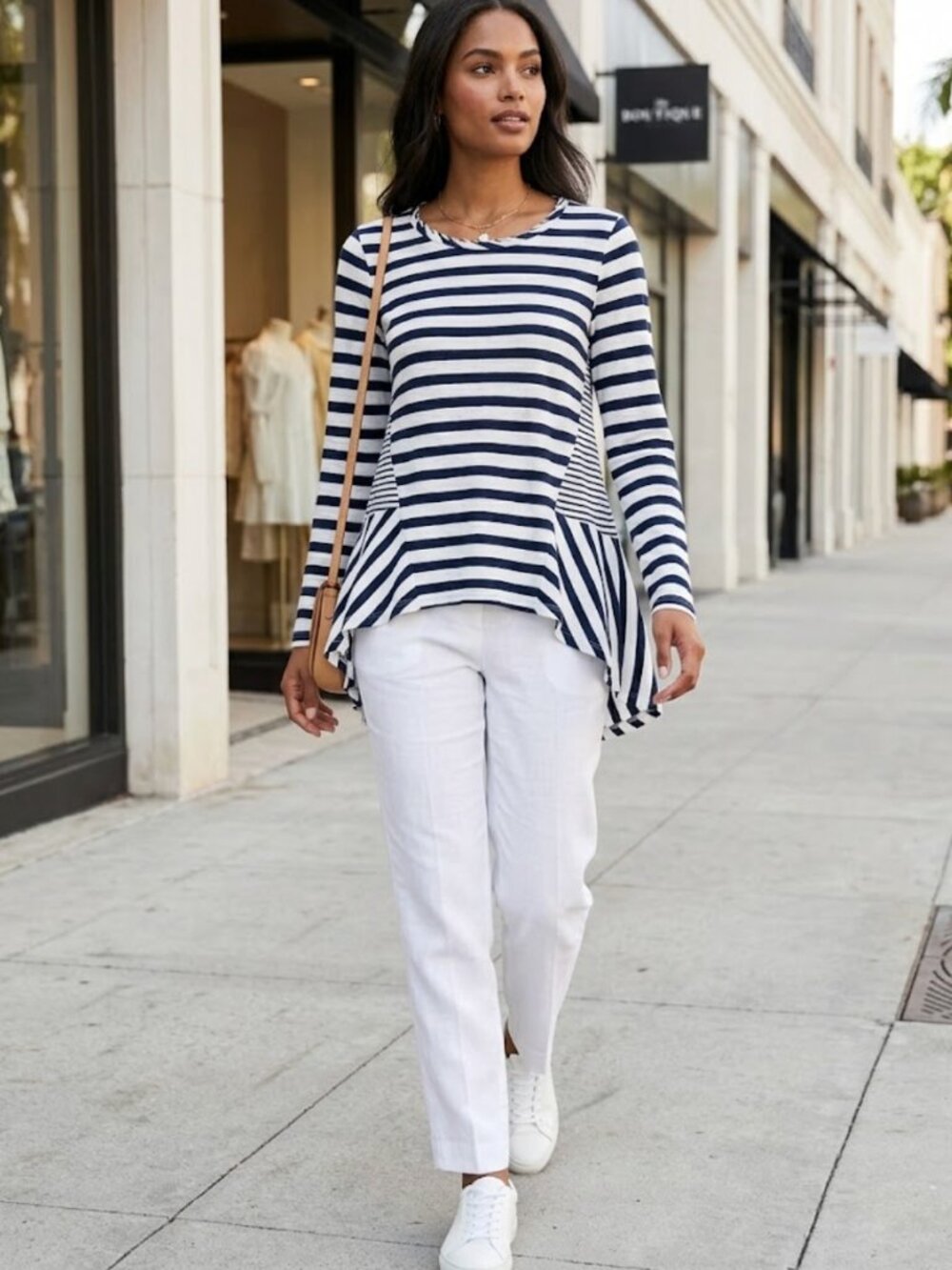 Maeve Anthropologie Striped Mixed Pattern Peplum Top Blue White Small